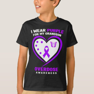 I Wear Purple For My Grandson Overdose Awareness T-Shirt