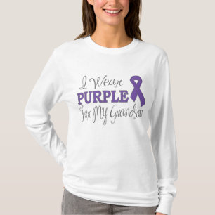 I Wear Purple For My Grandson (Purple Ribbon) T-Shirt