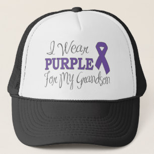 I Wear Purple For My Grandson (Purple Ribbon) Trucker Hat