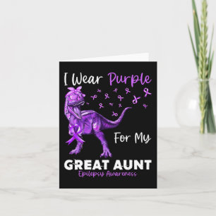 I Wear Purple For My Great Aunt Epilepsy Awareness Card