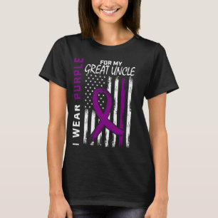 I Wear Purple For My Great Uncle Alzheimers Awaren T-Shirt