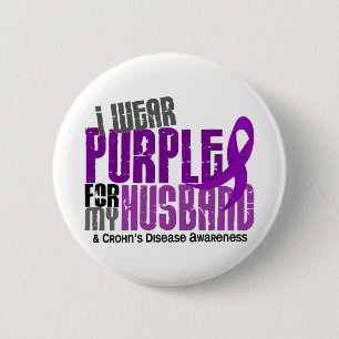 I Wear Purple For My Husband 6 Crohn’s Disease Cm Round Badge