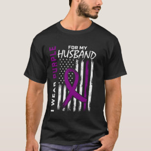 I Wear Purple For My Husband Alzheimers Awareness T-Shirt