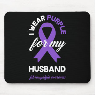 I Wear Purple For My Husband Fibromyalgia Awarenes Mouse Mat