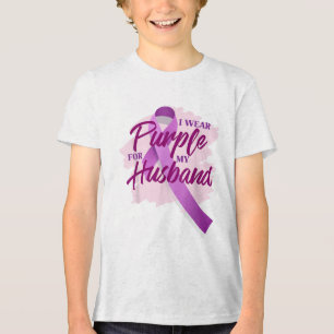 I Wear Purple For My Husband Heimers Shirt_1 Tri-Blend Shirt