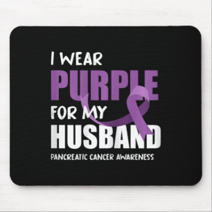 I Wear Purple For My Husband Pancreatic Cancer Awa Mouse Mat