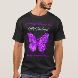 I Wear Purple For My Husband Pulmonary Hyperyensio T-Shirt