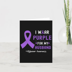 I Wear Purple For My Husbynd Heimerheimer's Awaren Card