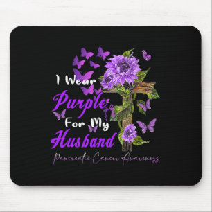 I Wear Purple For My Husbynd Pancreatic Cancer Awa Mouse Mat