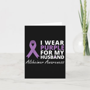 I Wear Purple For My Husbynd T Shirt Ribbon Family Card