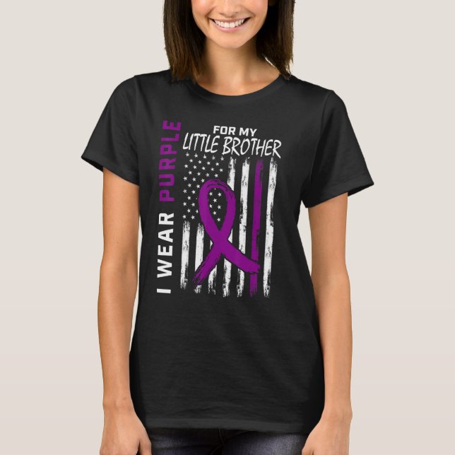 I Wear Purple For My Little Brother Epilepsy Aware T-Shirt (Front)