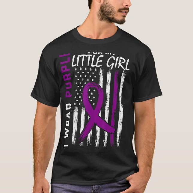 I Wear Purple For My Little Girl Epilepsy Awarenes T-Shirt (Front)
