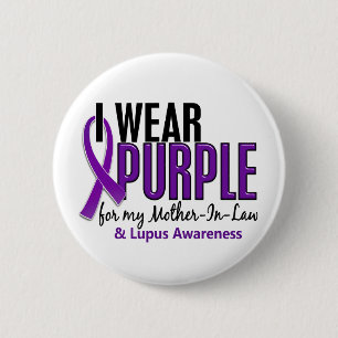 I Wear Purple For My Mother-In-Law 10 Lupus 6 Cm Round Badge