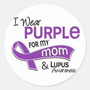 I Wear Purple For My Mum 42 Lupus Classic Round Sticker