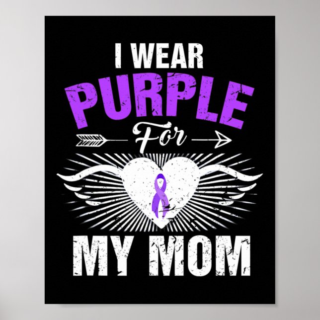 I Wear Purple For My Mum Epilepsy Awareness Costum Poster (Front)