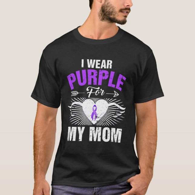 I Wear Purple For My Mum Epilepsy Awareness Costum T-Shirt (Front)
