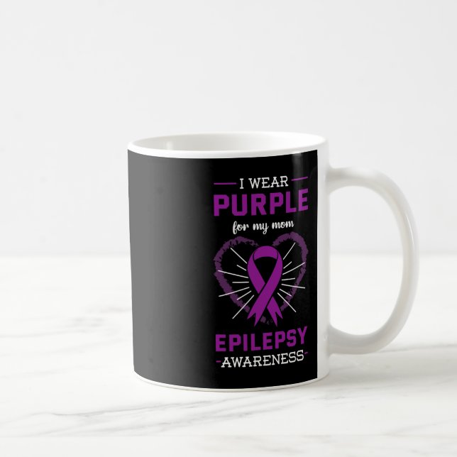 I Wear Purple For My Mum Epilepsy Awareness Mother Coffee Mug (Right)