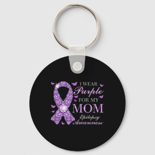 I Wear Purple For My Mum Epilepsy Awareness Purple Key Ring