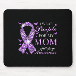 I Wear Purple For My Mum Epilepsy Awareness Purple Mouse Mat