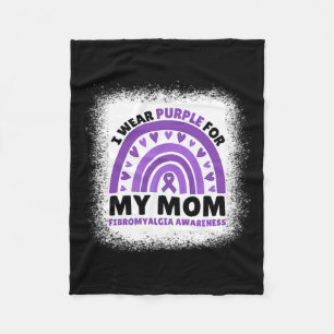 I Wear Purple For My Mum Fibromyalgia Awareness Ra Fleece Blanket