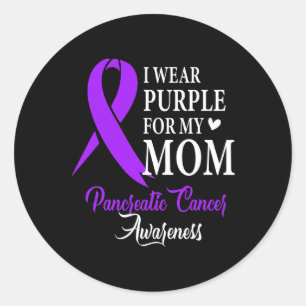 I Wear Purple For My Mum Gift Pancreatic Cancer Aw Classic Round Sticker