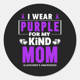 I Wear Purple For My Mum Heimerheimer Awareness Classic Round Sticker