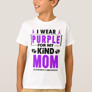I Wear Purple For My Mum Heimerheimer Awareness T-Shirt