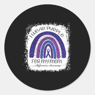 I Wear Purple For My Mum Heimerheimer Bleached Rai Classic Round Sticker