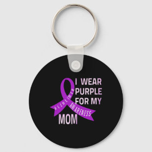 I Wear Purple For My Mum Heimerheimer's Disease Aw Key Ring