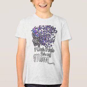I Wear Purple For My Mum Heimers _1 Tri-Blend Shirt