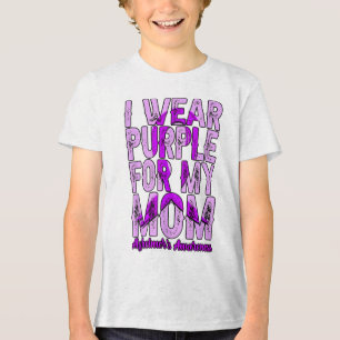I Wear Purple For My Mum Heimers _5  Tri-Blend Shirt