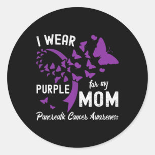 I wear Purple for my Mum Pancreatic Cancer Awarene Classic Round Sticker