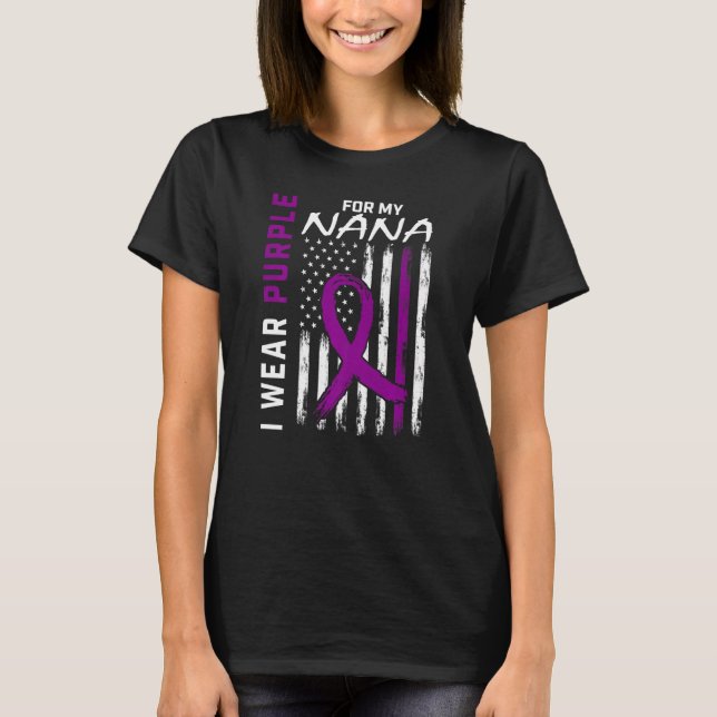 I Wear Purple For My Nana Epilepsy Awareness Ameri T-Shirt (Front)