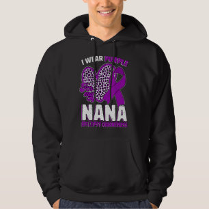 I Wear Purple For My Nana Epilepsy Awareness Leopa Hoodie