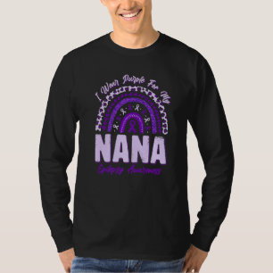 I Wear Purple For My Nana Epilepsy Awareness Rainb T-Shirt