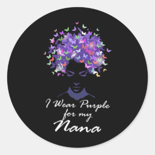 I Wear Purple For My Nana Mother Support Heimerhei Classic Round Sticker