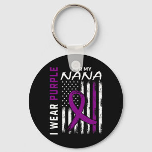 I Wear Purple For My Nana Pancreatic Cancer Awaren Key Ring