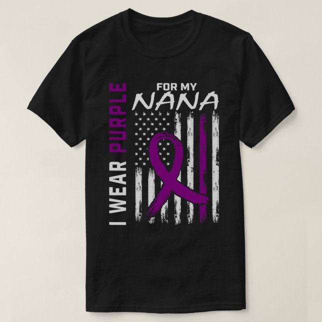 I Wear Purple For My Nana Pancreatic Cancer Awaren T-Shirt (Design Front)