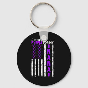 I Wear Purple For My Nana Pancreatic Cancer Usa Fl Key Ring
