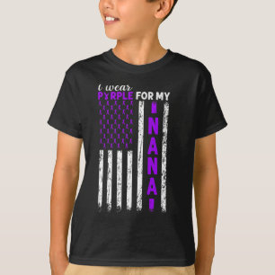 I Wear Purple For My Nana Pancreatic Cancer Usa Fl T-Shirt