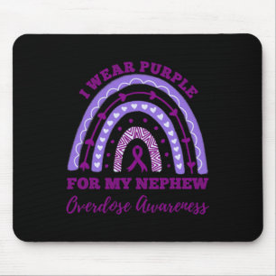 I Wear Purple For My Nephew Overdose Awareness Rai Mouse Mat