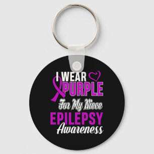 I Wear Purple For My Niece Epilepsy Awareness 1 Key Ring