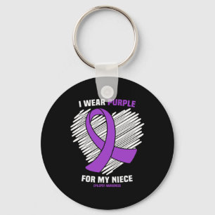 I Wear Purple For My Niece Epilepsy Awareness Key Ring