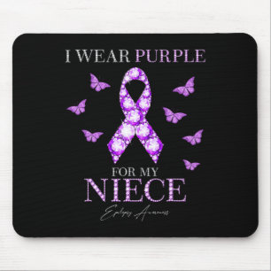 I Wear Purple For My Niece Epilepsy Awareness Mont Mouse Mat