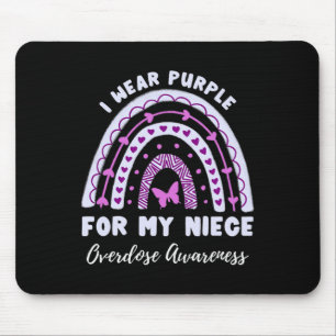 I Wear Purple For My Niece Overdose Awareness Rain Mouse Mat