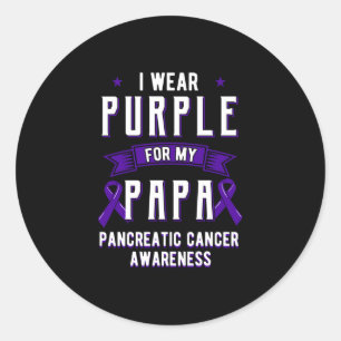I Wear Purple For My Papa Classic Round Sticker