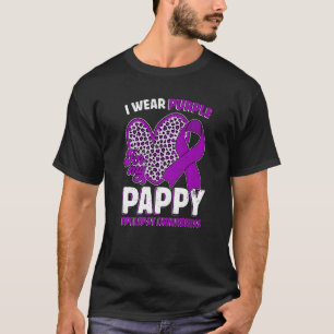I Wear Purple For My Pappy Epilepsy Awareness Leop T-Shirt