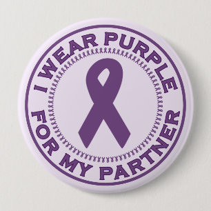 I Wear Purple For My Partner 10 Cm Round Badge