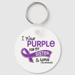 I Wear Purple For My Sister 42 Lupus Key Ring