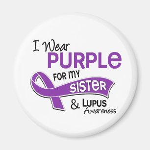 I Wear Purple For My Sister 42 Lupus Magnet